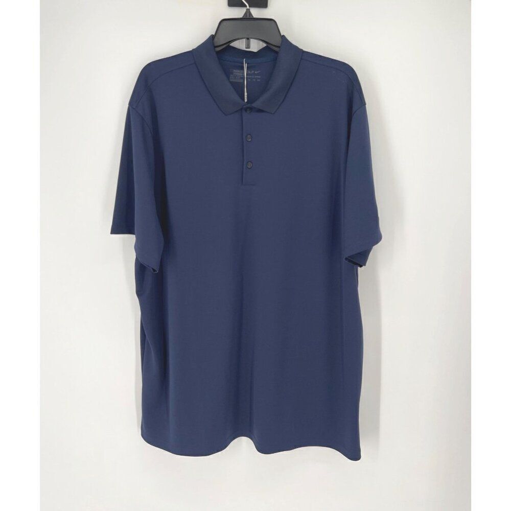 Nike Dri-FIT Tour Mens Golf Polo Dark Blue Size XXL Short Sleeve Standard Fit - Picture 2 of 9